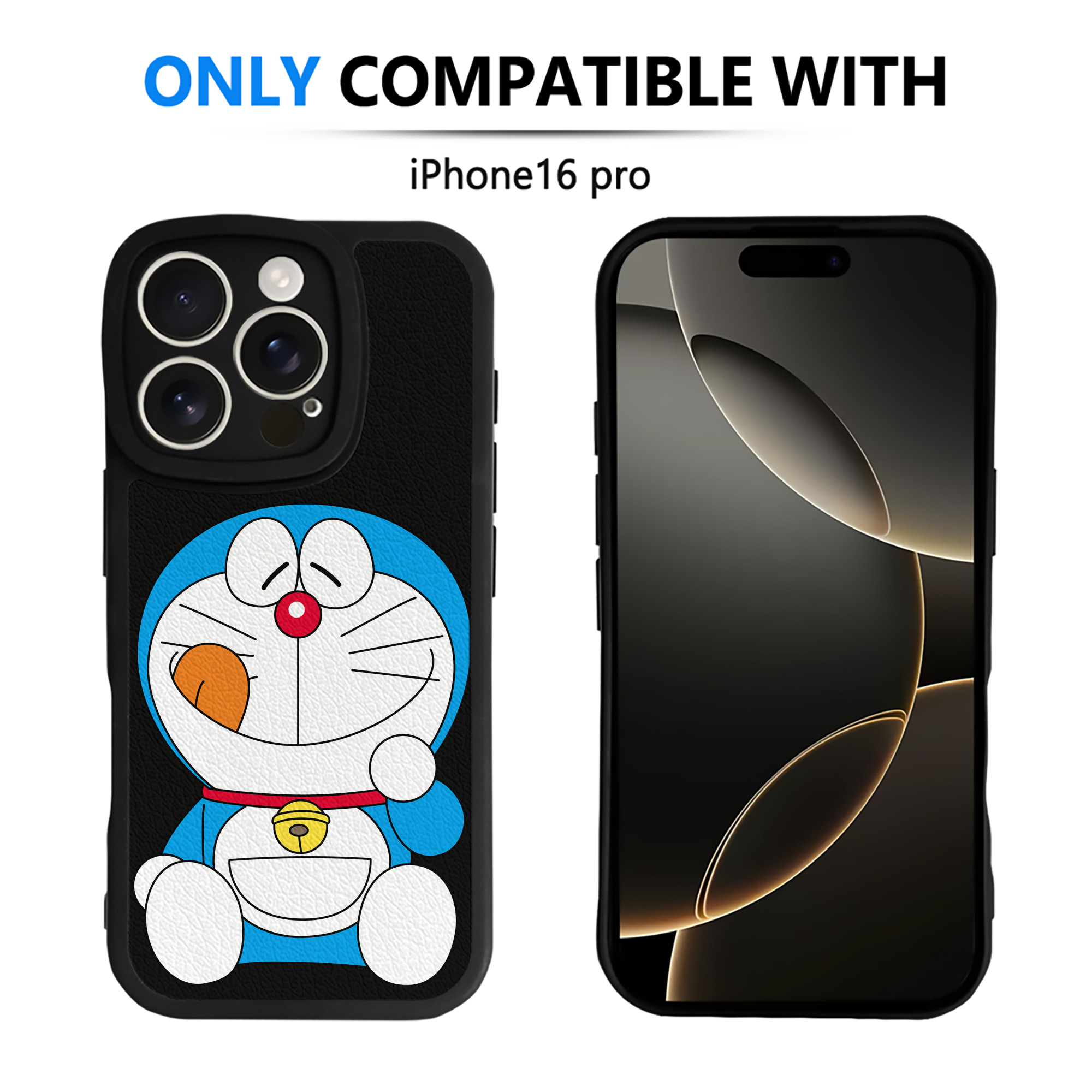（画像用） ドラえもん Doraemon 【iPhone 16シリーズ対応】シリコンスマホケース（レザー調） 材質：シリコン